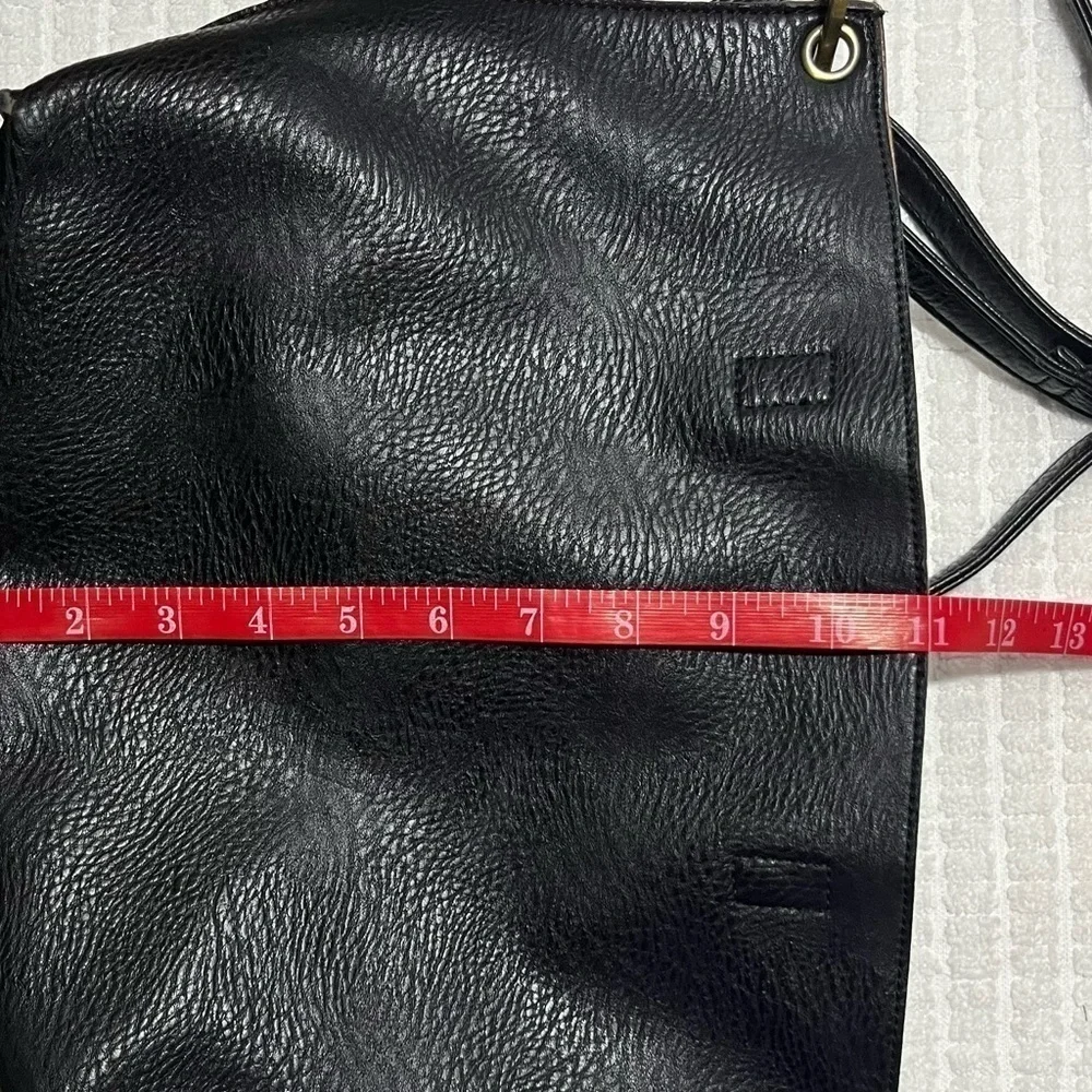 Reversible Faux Leather Crossbody Tote
